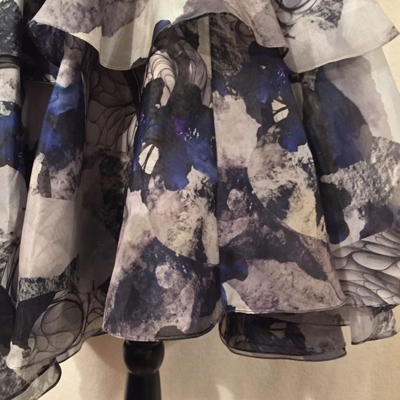 NWT Prabal Gurung silk double organza floral print tiered skirt - Picture 4 of 8